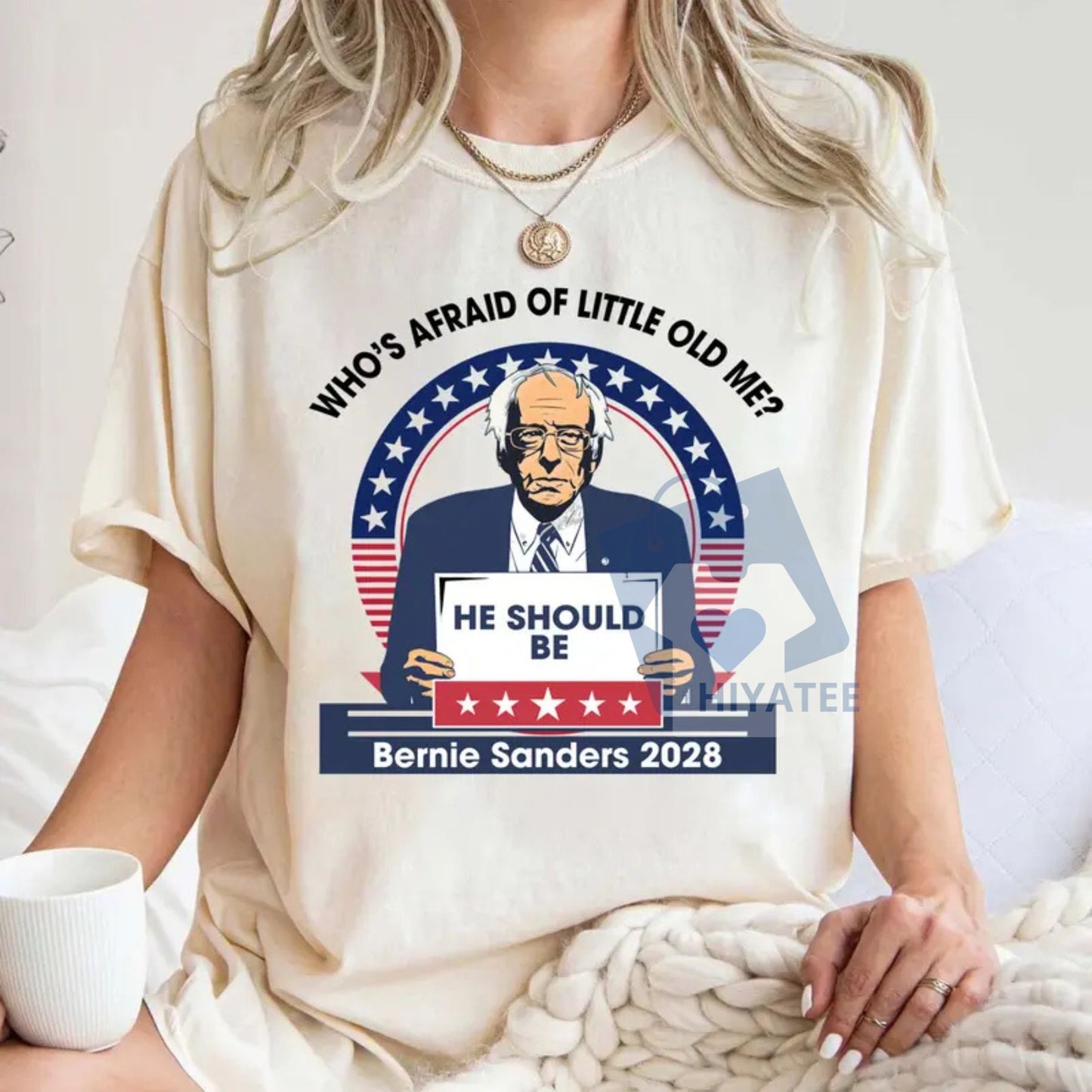 "Who's Afraid Of Little Old Bernie Sanders" T-Shirt – Funny Political Satire Tee - Hiyatee