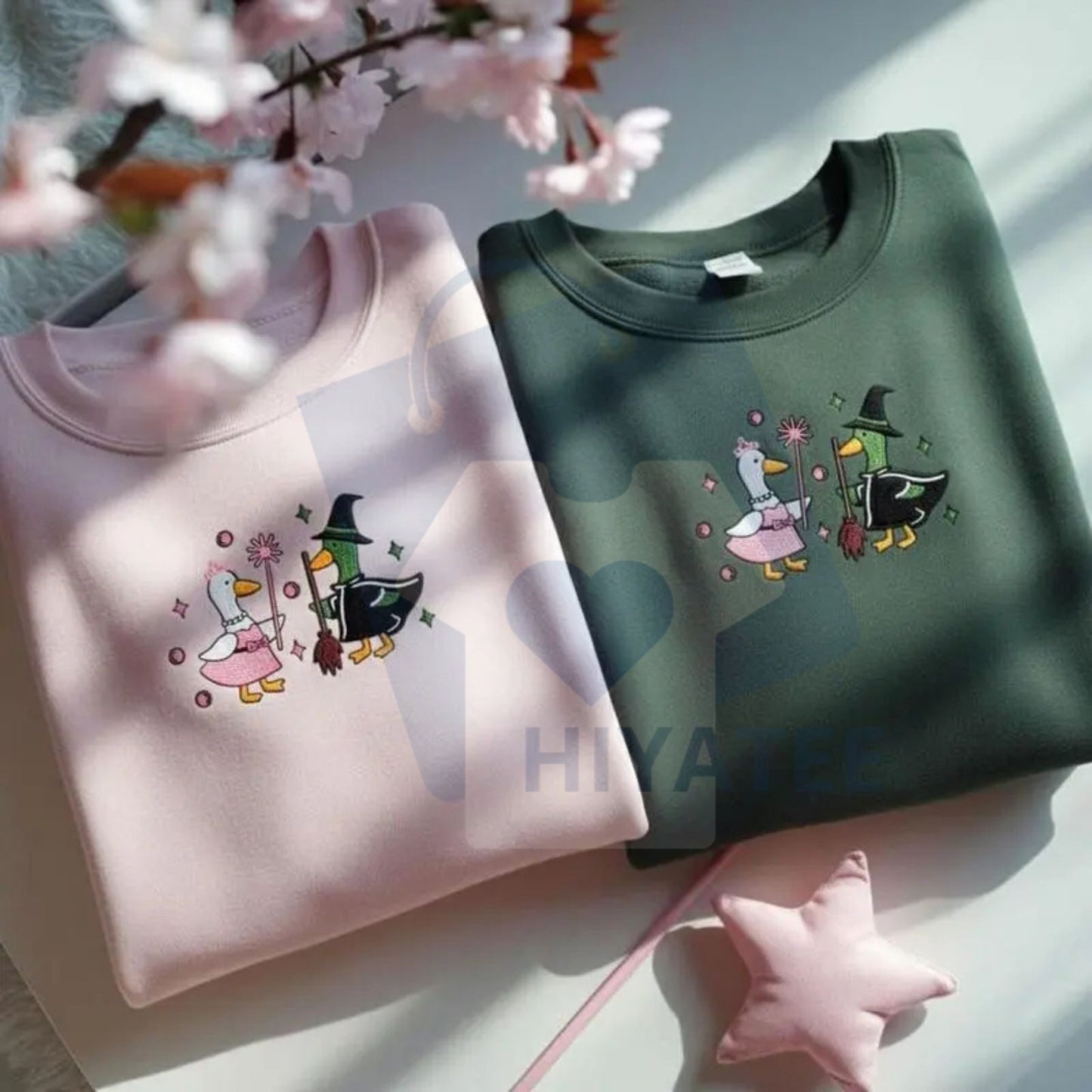 Wicked Goose Embroidered Sweatshirt – Funny "For Good" Broadway Goose Crewneck - Hiyatee