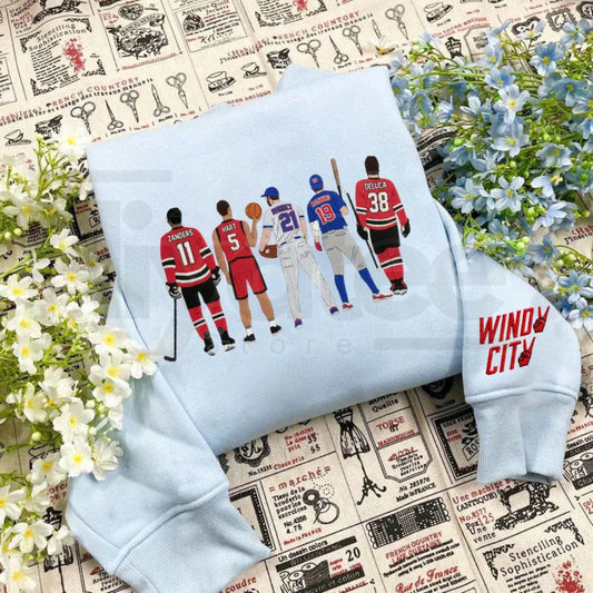 "Windy City" Embroidered Sweatshirt – Hockey Romance, Bookish Gift for Fans of Liz Tomforde - Hiyatee