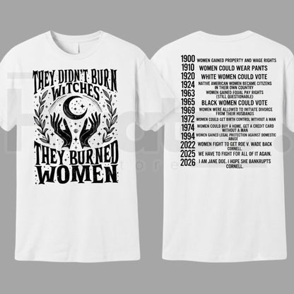 Witch-Themed Women's Rights 2026 T-Shirt – Feminist Graphic Tee - Hiyatee