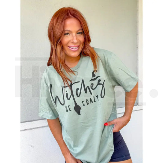 Witches Crazy Graphic Heavy Cotton Unisex T-Shirt - Hiyatee