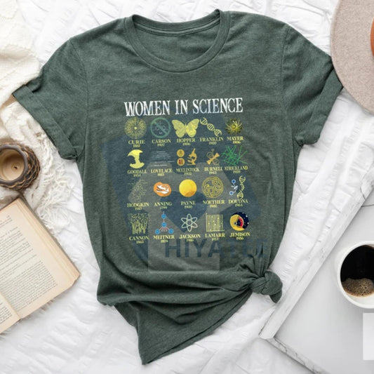 Women in Science T-Shirt – Female Scientist STEM Graphic Tee - Hiyatee