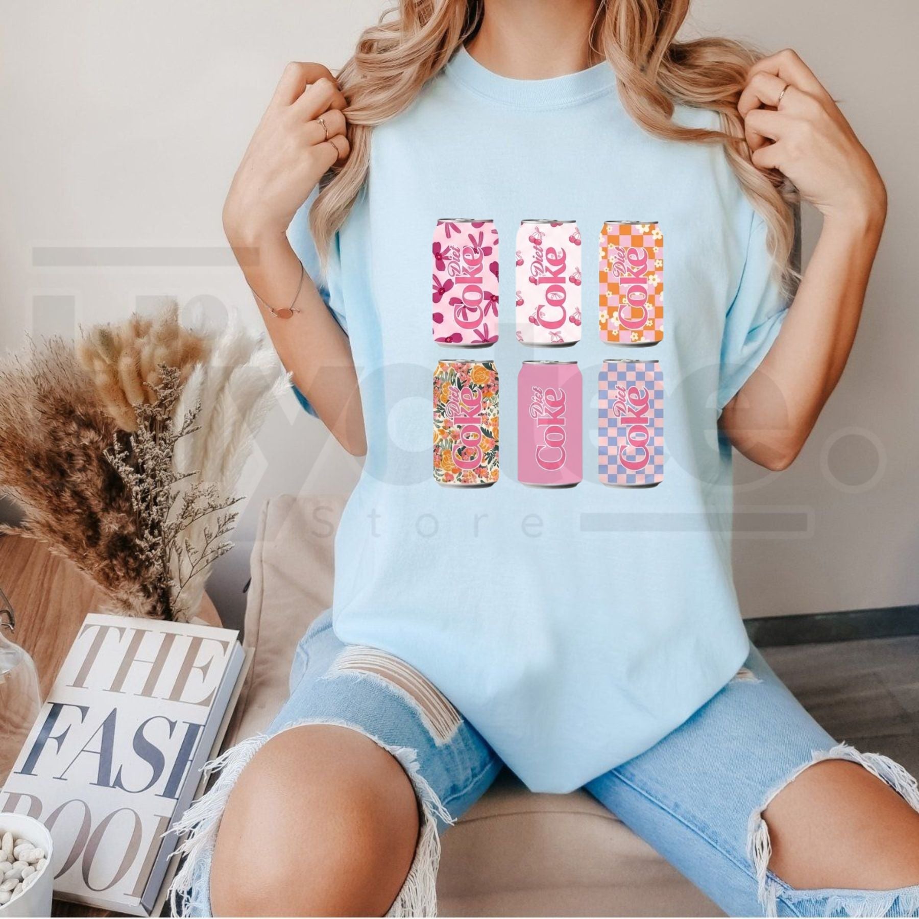 Women's Diet Soda Graphic Top – Retro Summer Casual Tee - Hiyatee