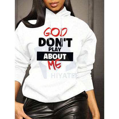 Women's Front Slogan Letter Print Hooded – Long Sleeve Back to School & Teacher Outfits, Graduation Pullover, Fall Outfit - Hiyatee