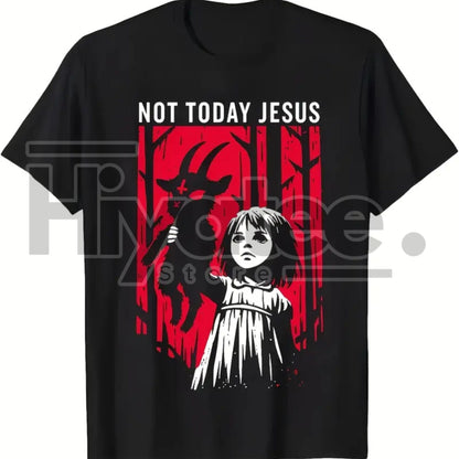 Women's Gothic Baphomet Goat Graphic T-Shirt – Not Today Jesus Tee - Hiyatee