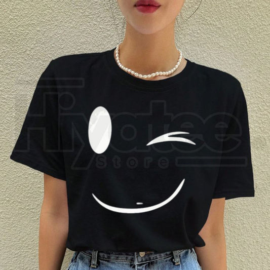 Women's Plus Size Cartoon Print T-Shirt – Soft Cotton Black Top - Hiyatee