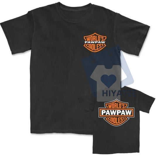 "World's Coolest Grandpa" Motorcycle T-Shirt – Back Print Gift for Grandpas - Hiyatee