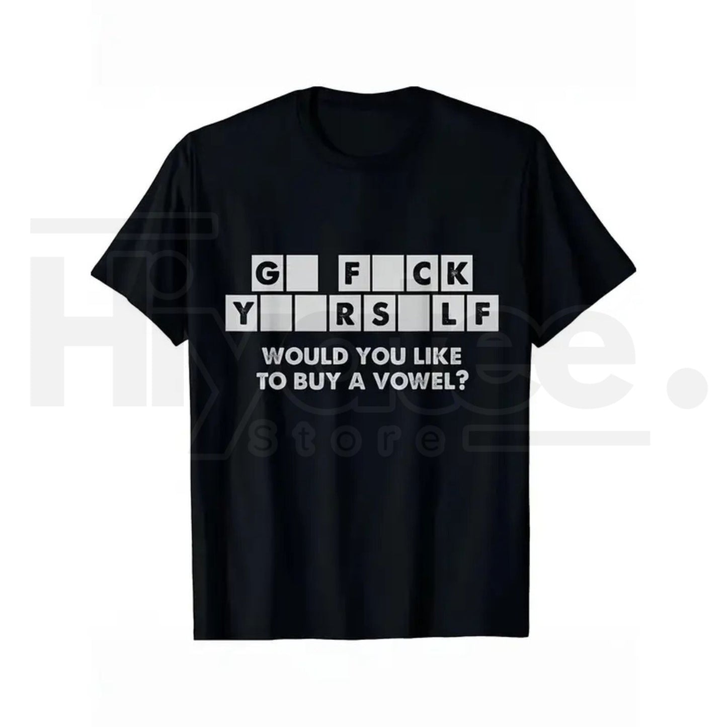 Would You Like To Buy A Vowel T-Shirt – Funny Adult Sarcastic Graphic Tee - Hiyatee