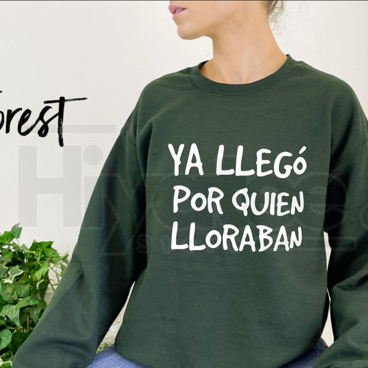 Ya Llego Por Quien Lloraban Spanish Quote Shirt: Funny Sarcastic Long Sleeve Tee - Hiyatee