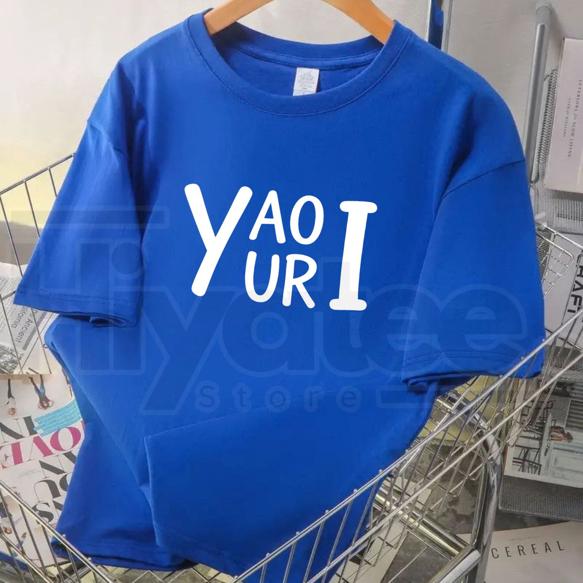 Yaoi Yuri Text Graphic T-Shirt – Handwritten Bold Back Print Anime Tee - Hiyatee