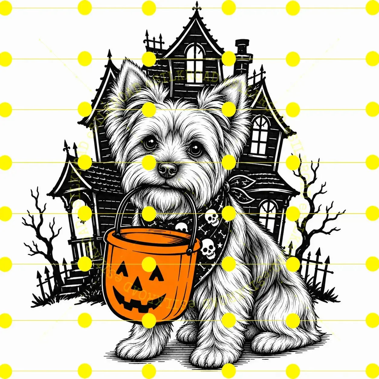 Comfort Colors 50 Dog Breeds Halloween T-Shirt Moss Pumpkin Candy Bucket Tee