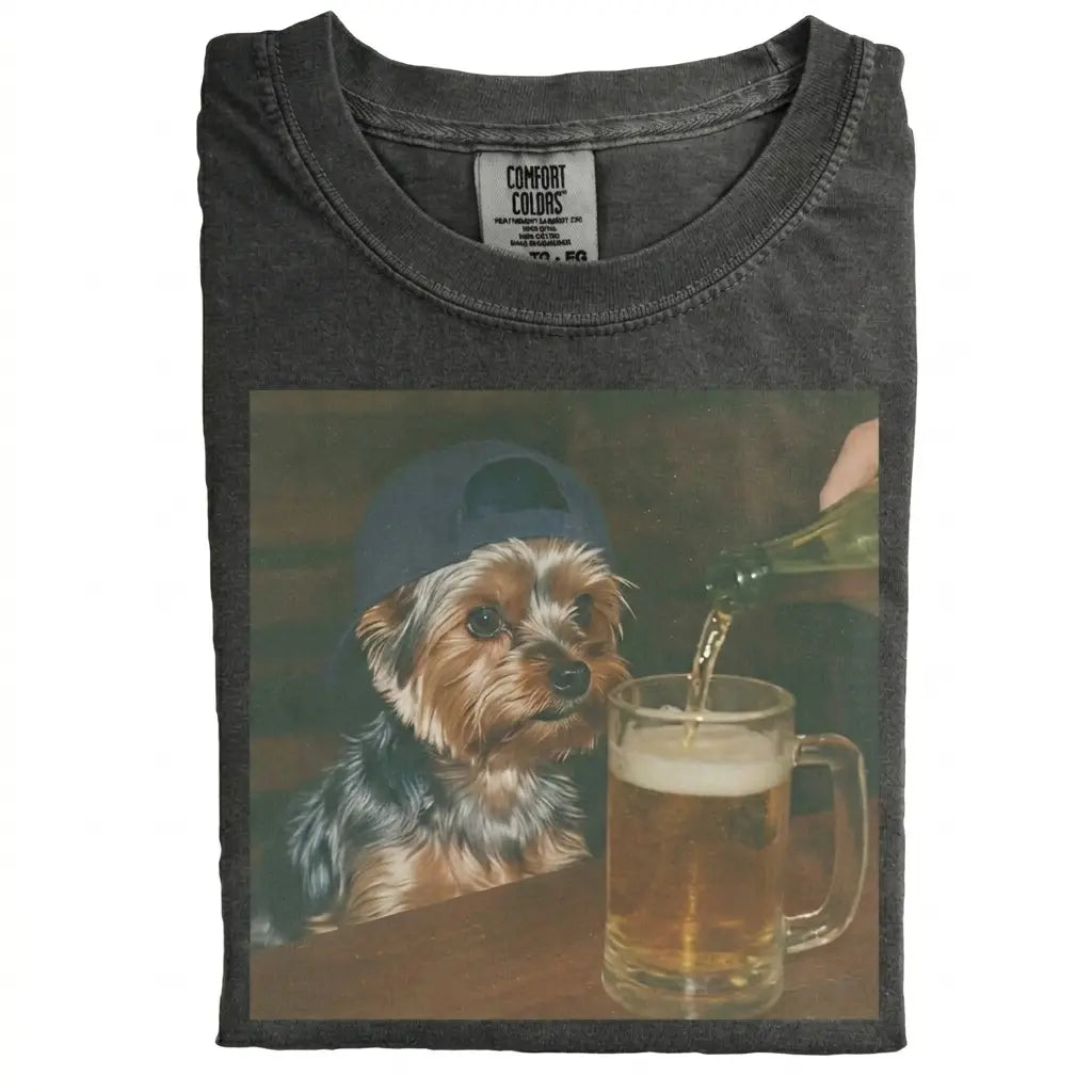 Comfort Colors 50+ Dog Breeds Available Beer Shirt – Vintage 90s Funny Edgy Dog Meme Tee, Unisex Casual Streetwear Gift