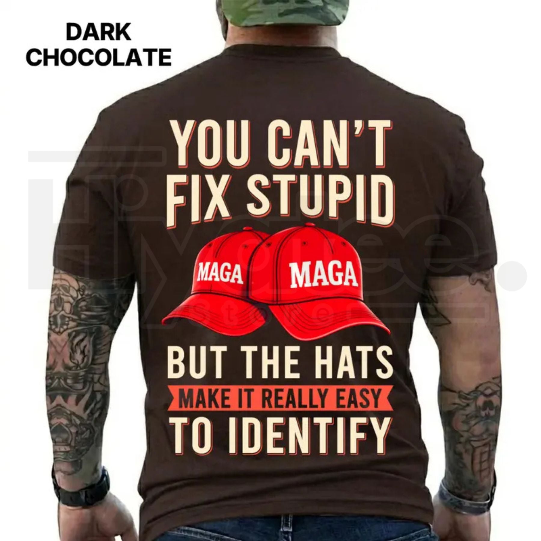 You Can't Fix Stupid But The Hats Make It Easy T-Shirt – Funny Anti Trump Graphic Tee - Hiyatee