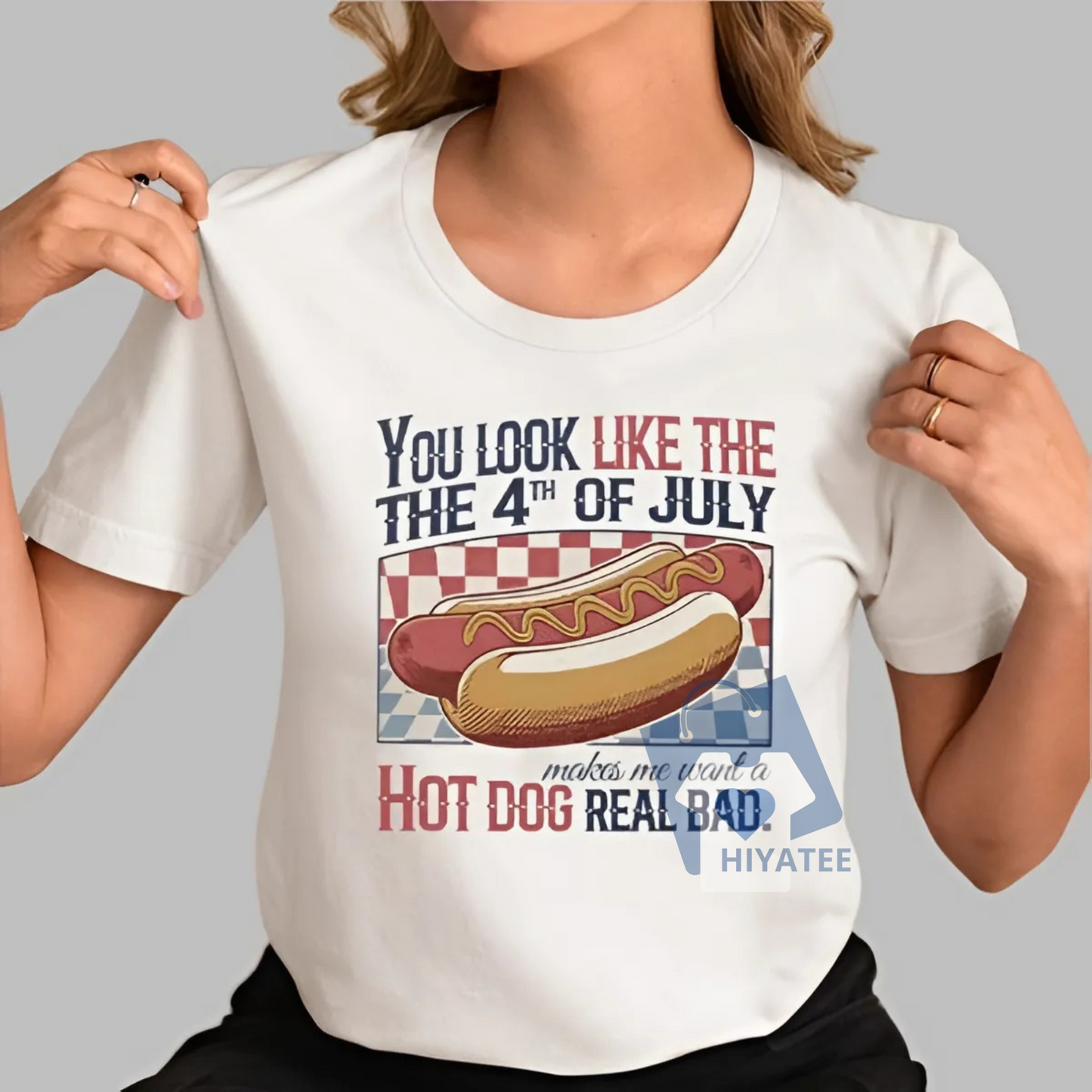 You Look Like the 4th of July Shirt – Funny Hot Dog Meme Tee-Hiyatee