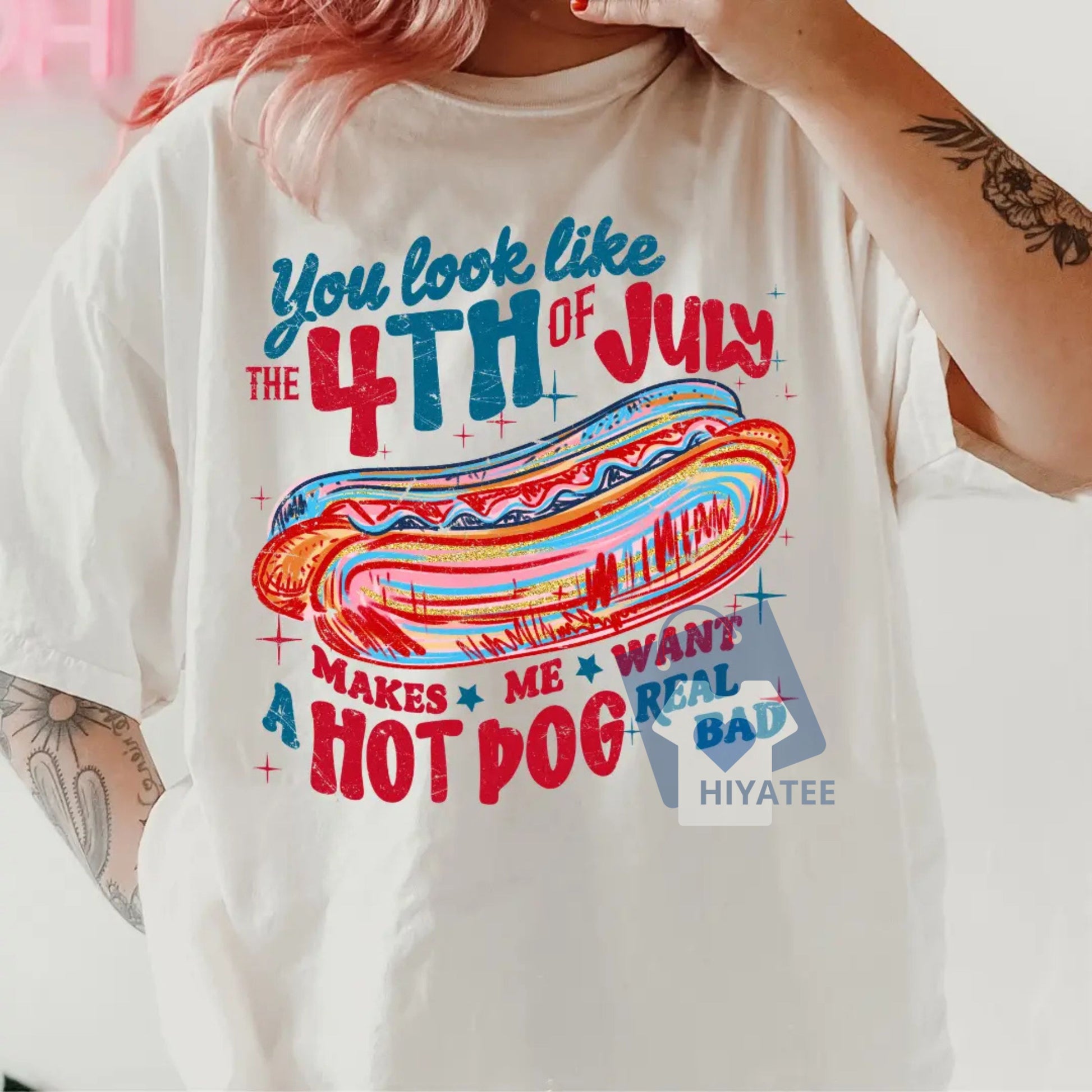 You Look Like the 4th of July T-Shirt – Unisex Cotton Tee with Relaxed Fit, Made in USA-Hiyatee