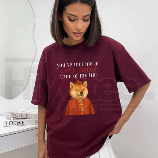 You've Met Me at A Very Chinese Time in My Life Shiba Meme T-Shirt - Hiyatee