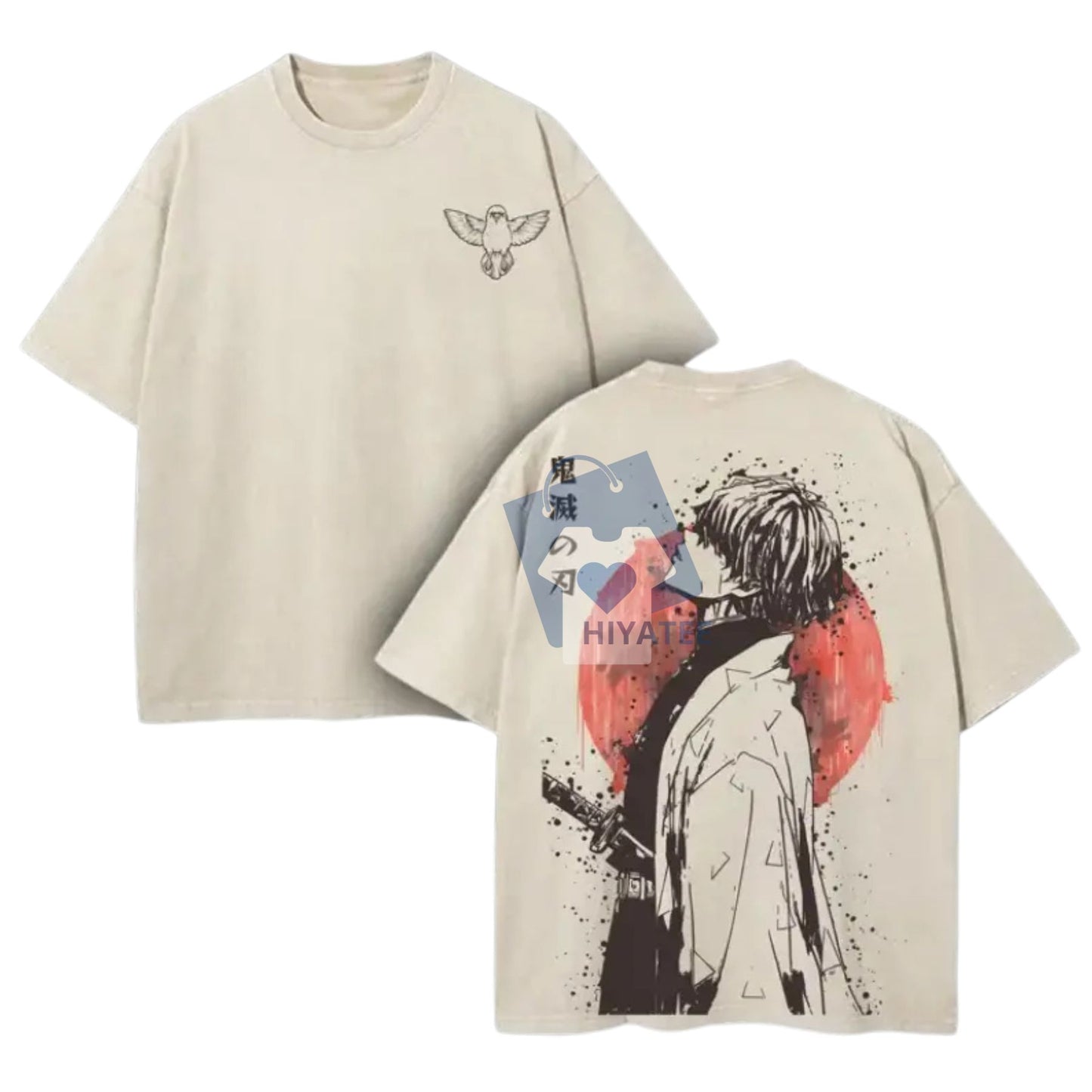 Zenitsu Agatsuma Retro Vintage Demon Slayer T-Shirt – Double-Sided Oversized Anime Tee for Manga Fans-Hiyatee

