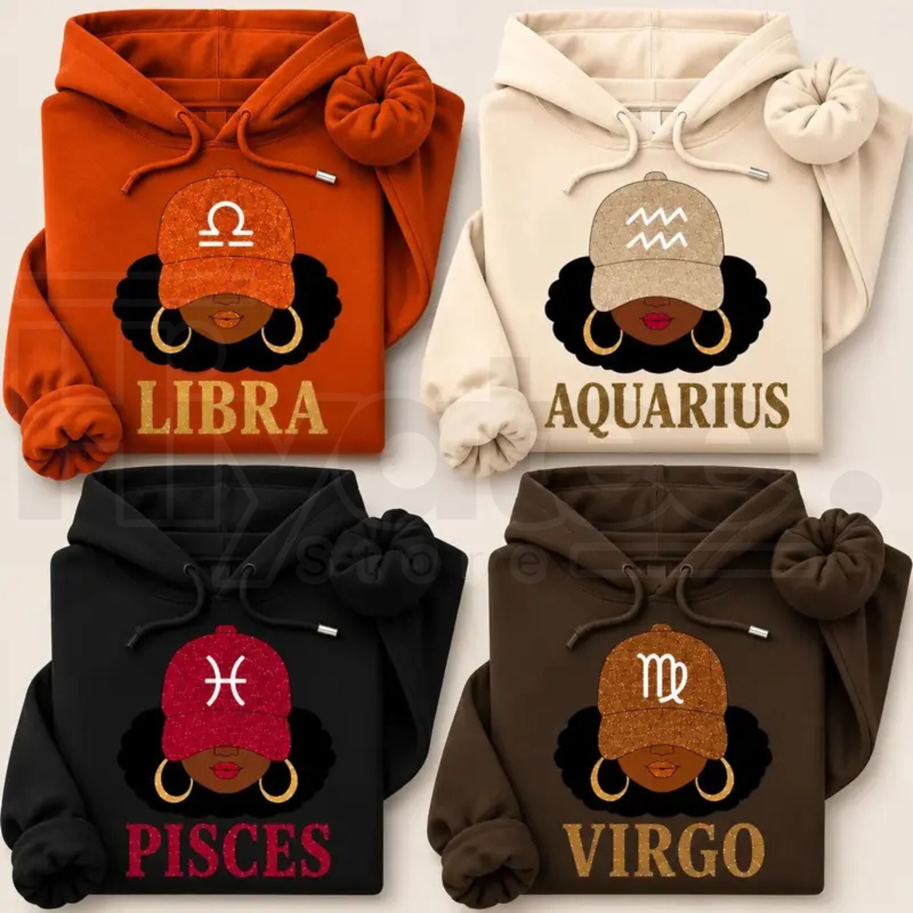Zodiac Slay Girl Hoodie – Afro Zodiac Sign Graphic Hooded - Hiyatee