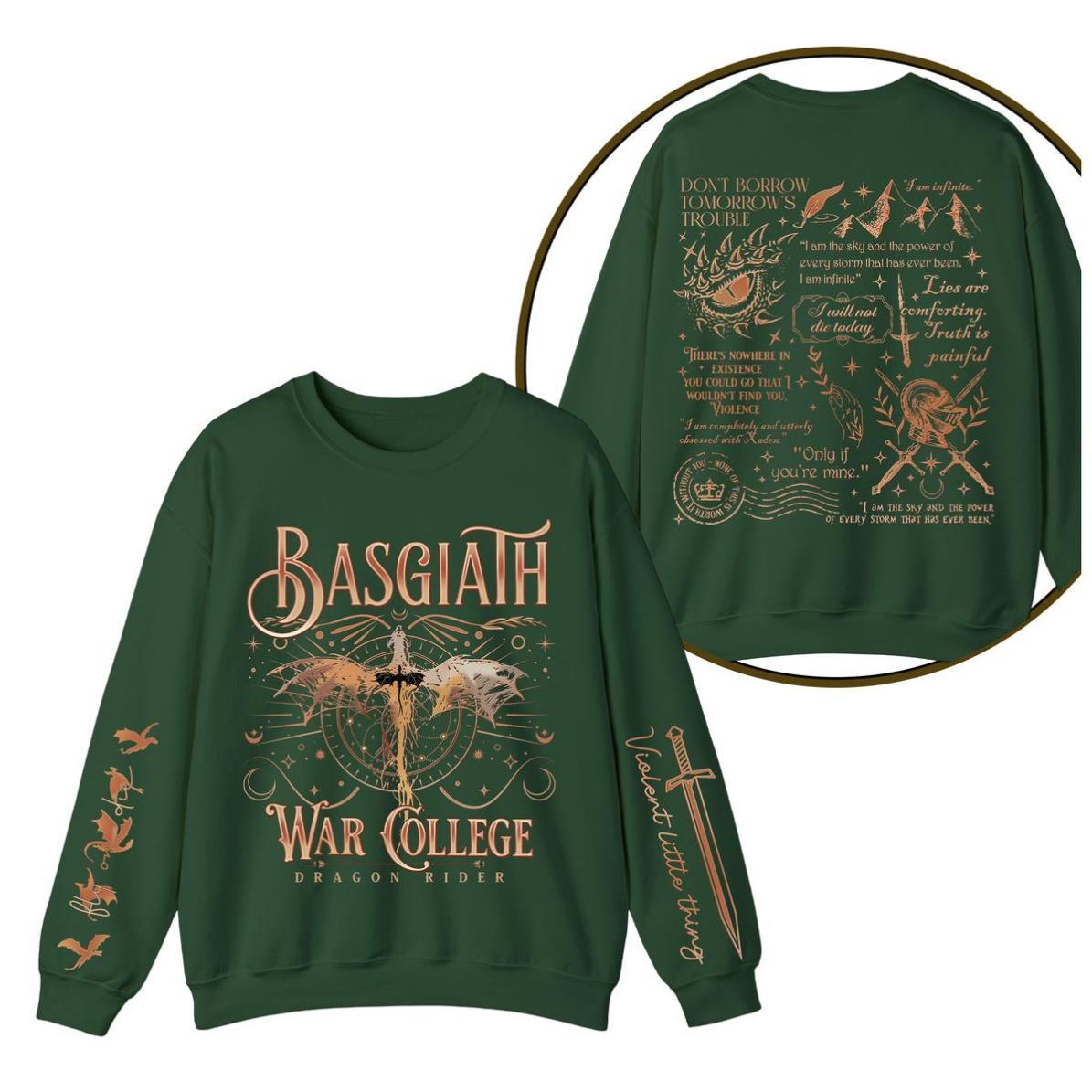 Basgiath War College Sweatshirt – Fourth Wing Inspired Fan Merch