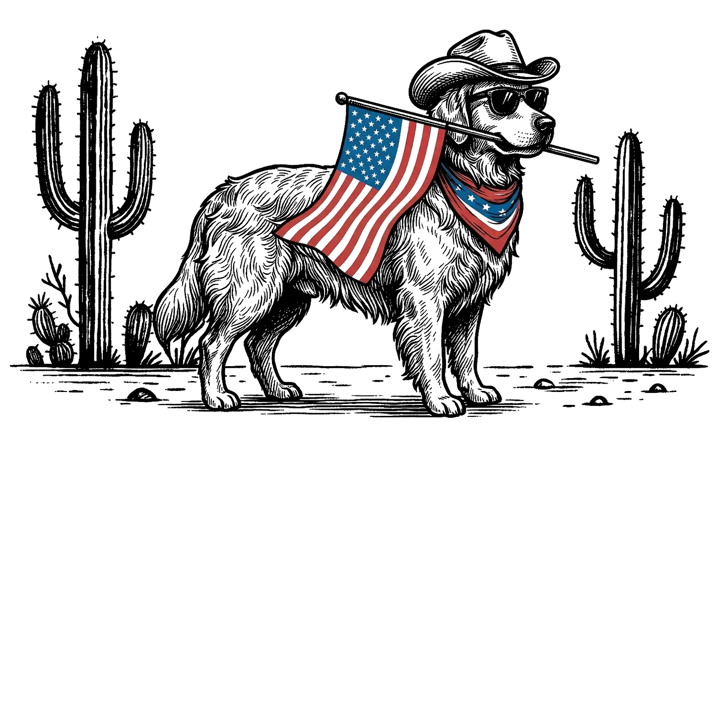 Comfort Colors® Patriotic Western Cowboy Dog Shirt – 4th of July USA Flag Dog Lover Tee