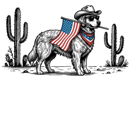 Comfort Colors® Patriotic Western Cowboy Dog Shirt – 4th of July USA Flag Dog Lover Tee