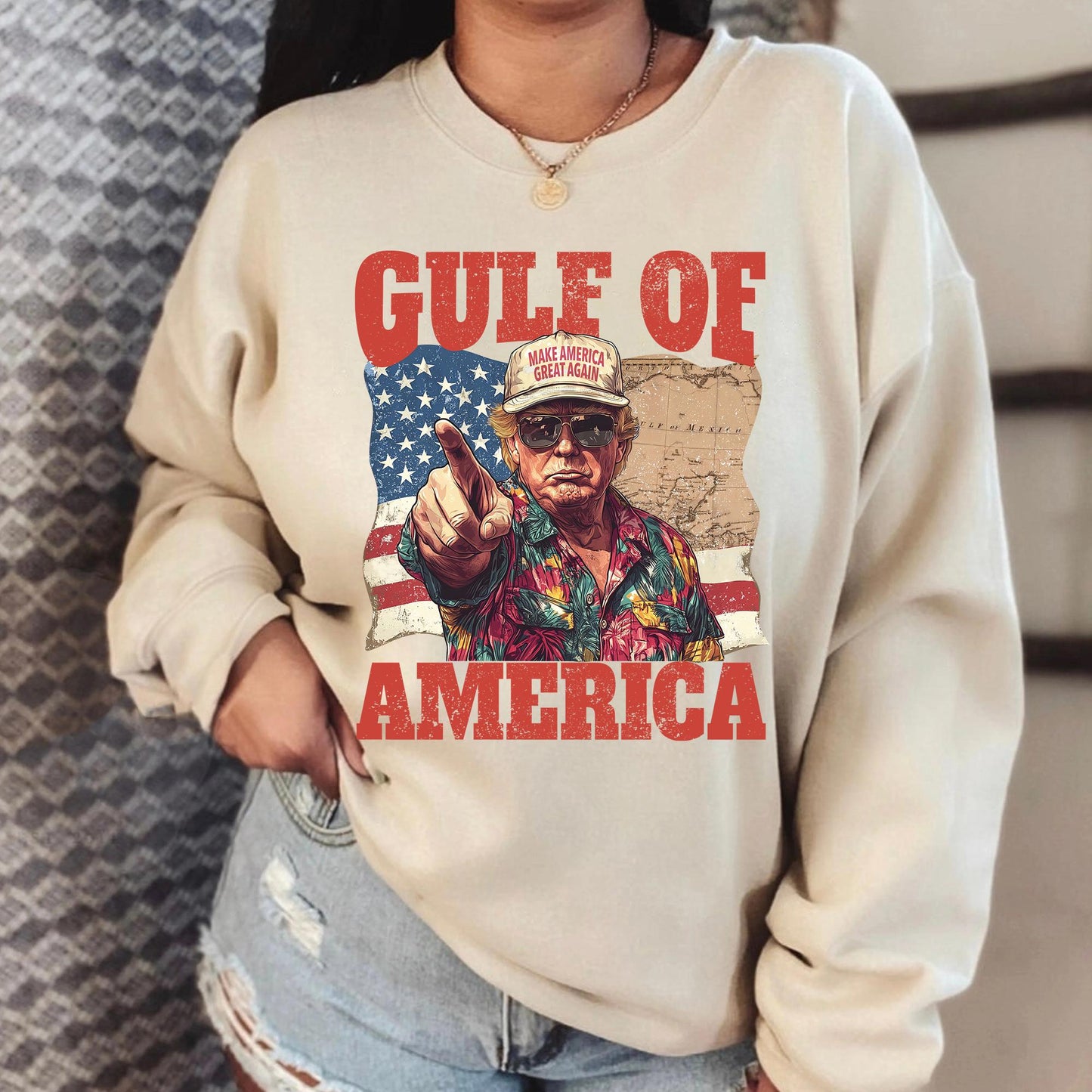 Funny Trump Gulf of America SweatShirt, Viral Gulf of Mexico to Gulf of America, Gulf of America Trump Shirt, Funny Trump Shirt