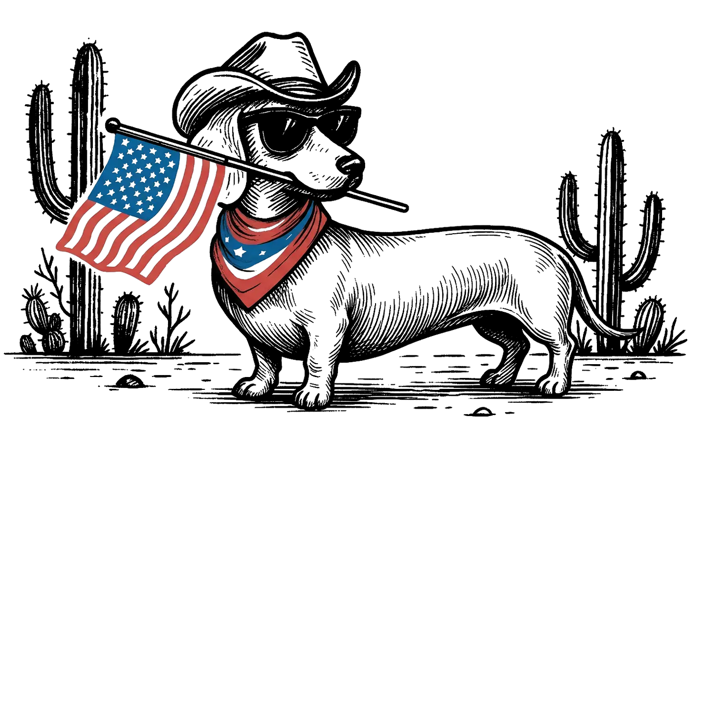 Comfort Colors® Patriotic Western Cowboy Dog Shirt – 4th of July USA Flag Dog Lover Tee