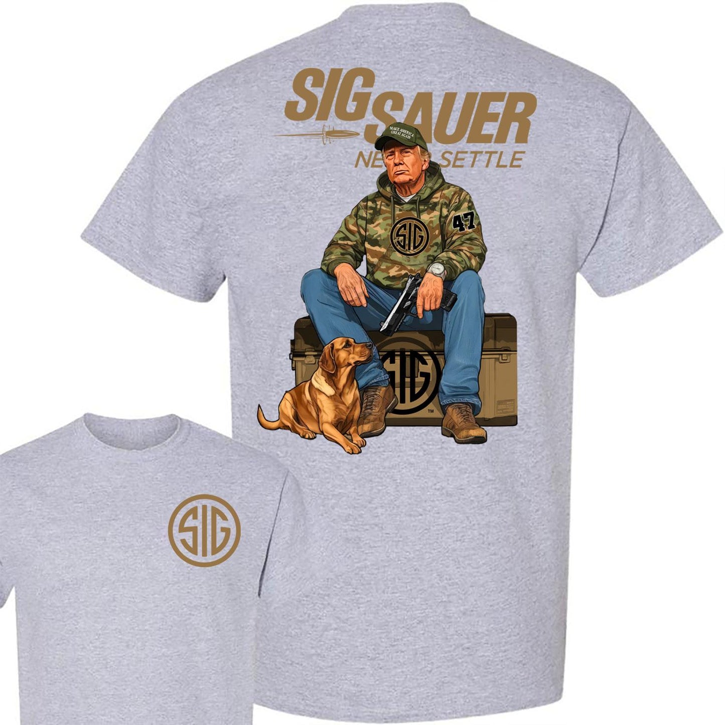 Sig Sauer Trump Hunting 2-Sided T-Shirt – Bold Statement for Gun Enthusiasts