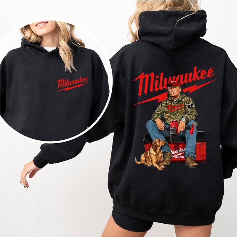 Milwaukeee Trump Camo Cotton Hoodie, Fuel Hand Drill Dog Hunt Tee 16NOV24TT6 Womenswear Check - Hiyatee