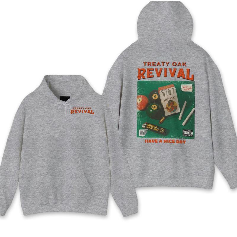 Treaty Oak Revival Hoodie - Retro Style Celebrate  Hoodie Pullover Menswear Classic Cotton