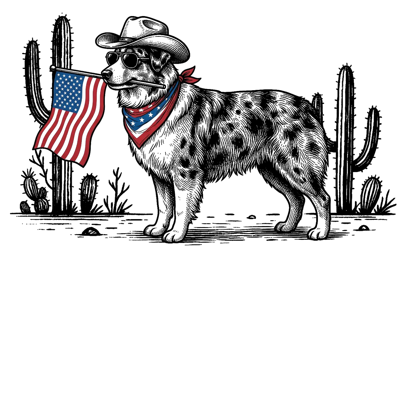 Comfort Colors® Patriotic Western Cowboy Dog Shirt – 4th of July USA Flag Dog Lover Tee