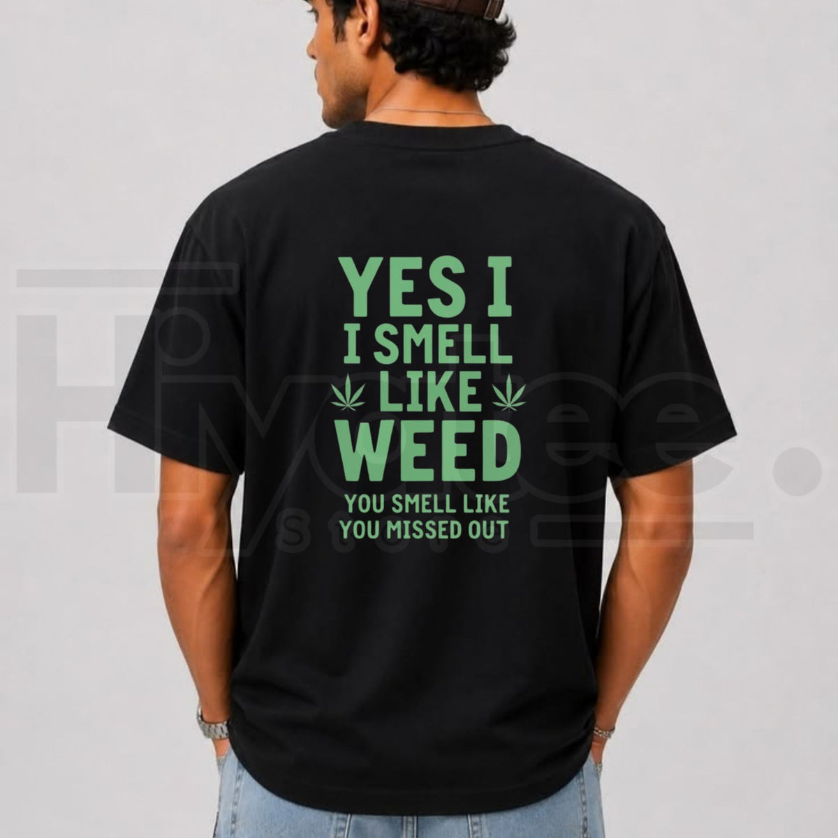 cYes I Smell Like Weed Short Sleeve T-Shirt – Funny Cannabis Streetwear Graphic Tee - Hiyatee