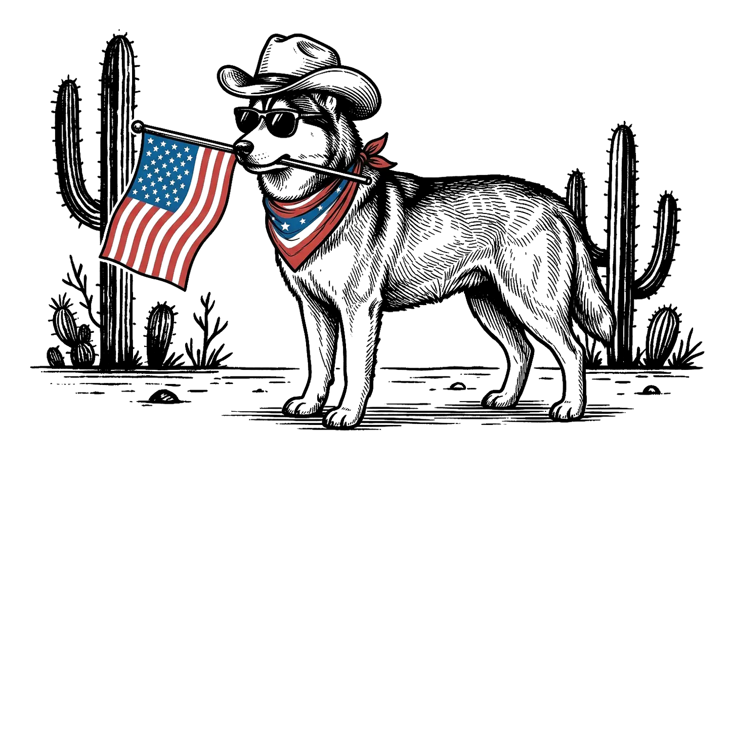 Comfort Colors® Patriotic Western Cowboy Dog Shirt – 4th of July USA Flag Dog Lover Tee