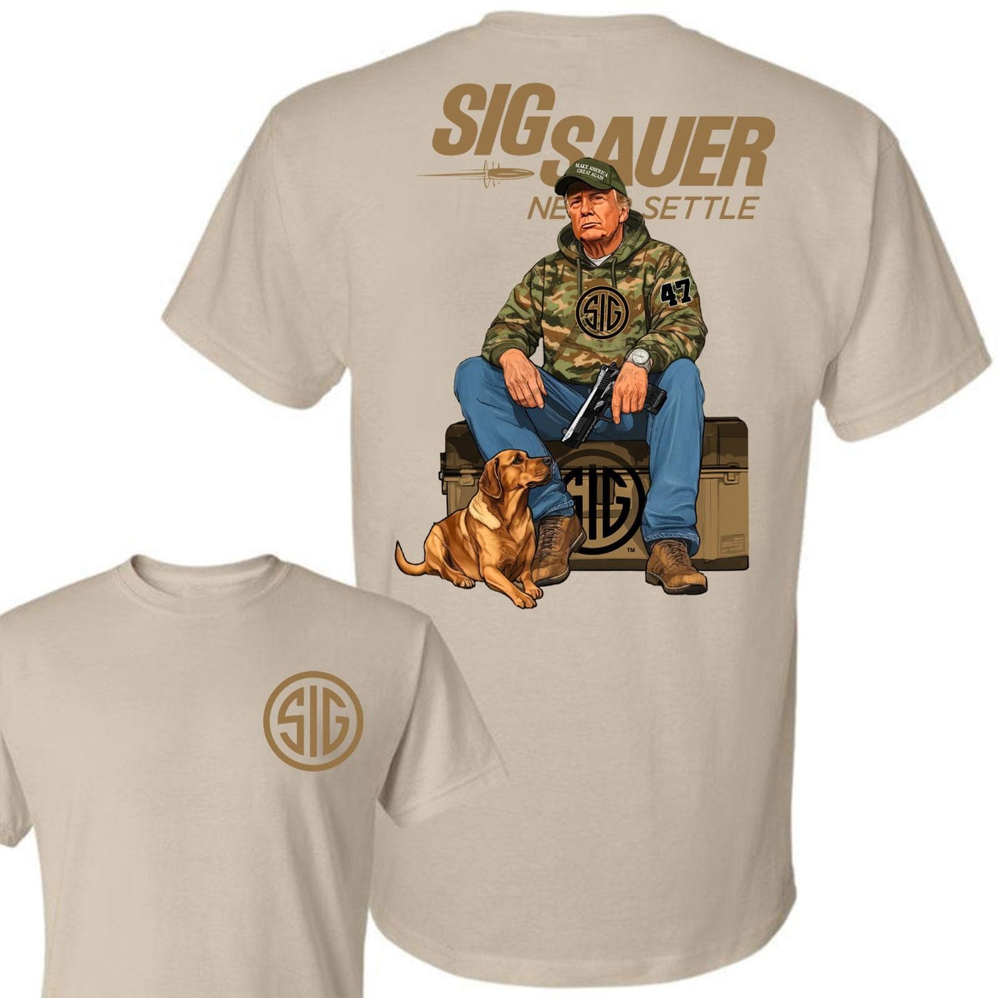 Sig Sauer Trump Hunting 2-Sided T-Shirt – Bold Statement for Gun Enthusiasts