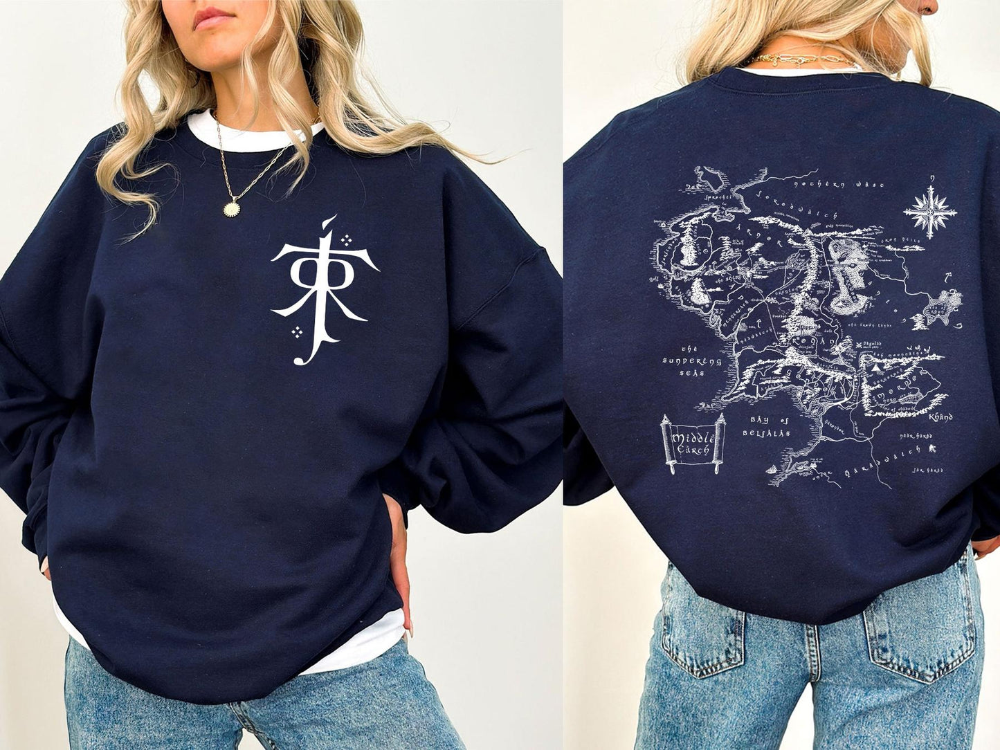 LOTR Shirt , JRR Tolkien Sweatshirt, Lord of the Rings Merch, LOTR Sweatshirt, Middle Earth Map