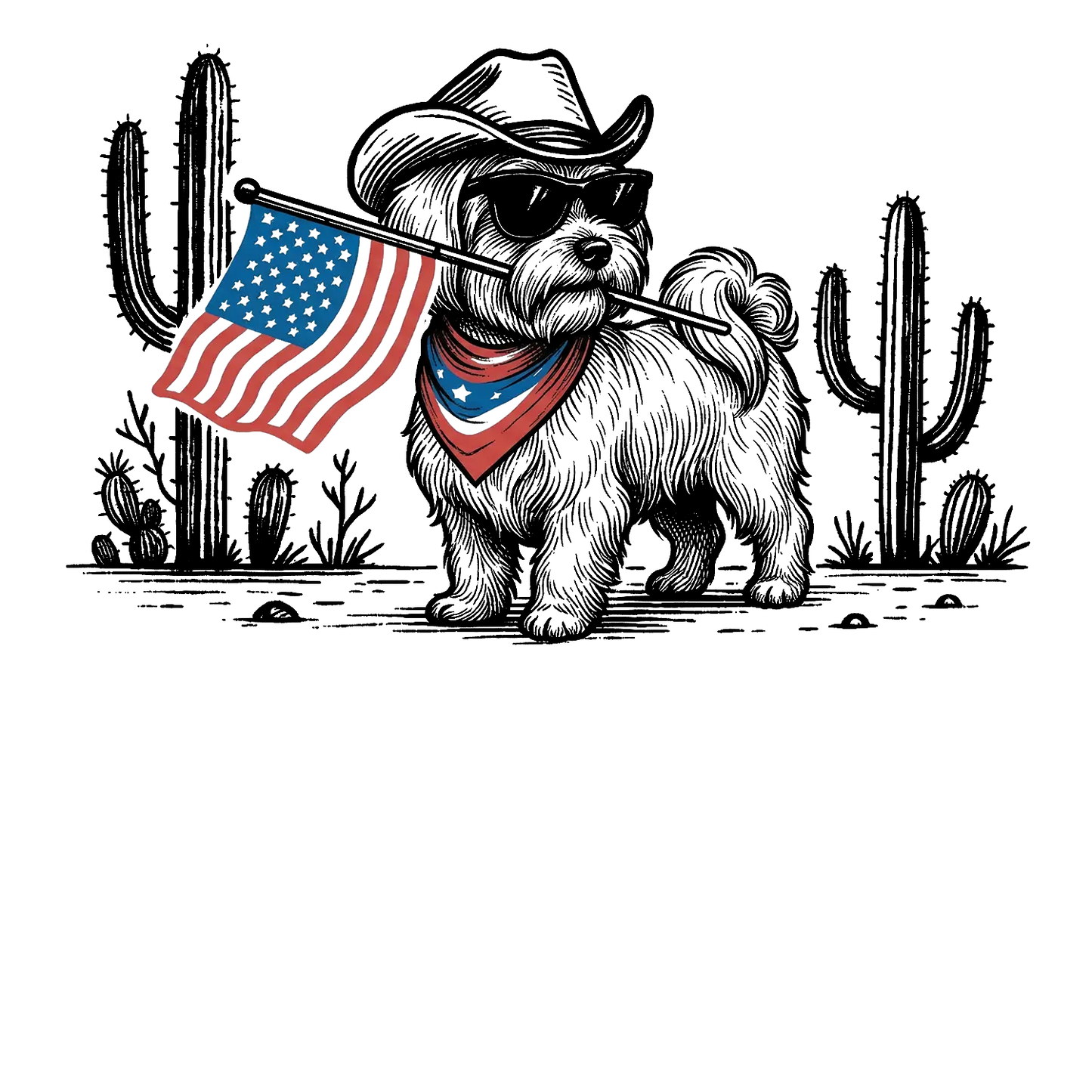 Comfort Colors® Patriotic Western Cowboy Dog Shirt – 4th of July USA Flag Dog Lover Tee