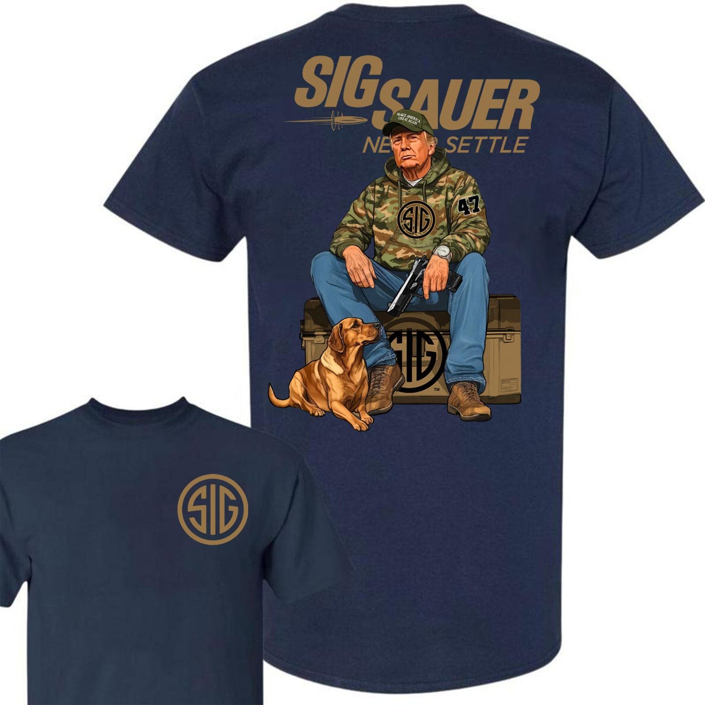 Sig Sauer Trump Hunting 2-Sided T-Shirt – Bold Statement for Gun Enthusiasts