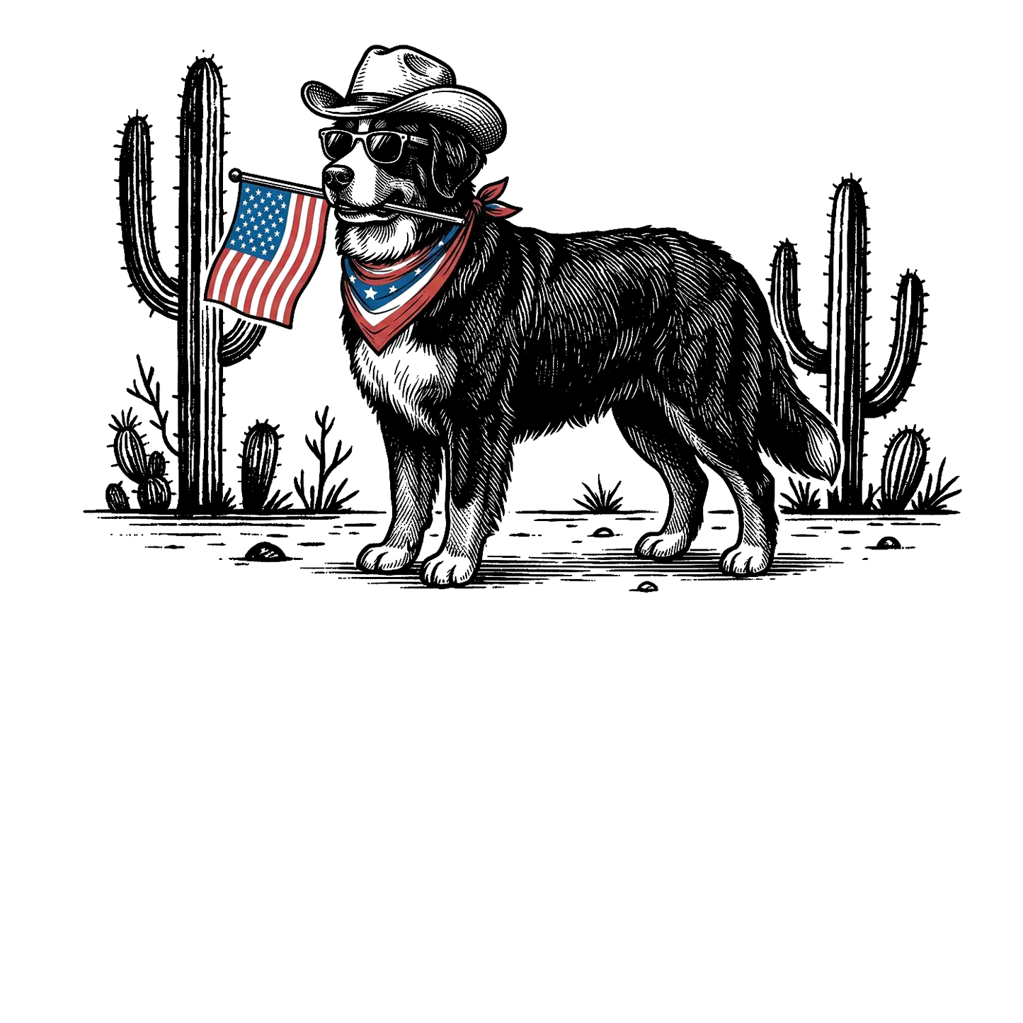 Comfort Colors® Patriotic Western Cowboy Dog Shirt – 4th of July USA Flag Dog Lover Tee