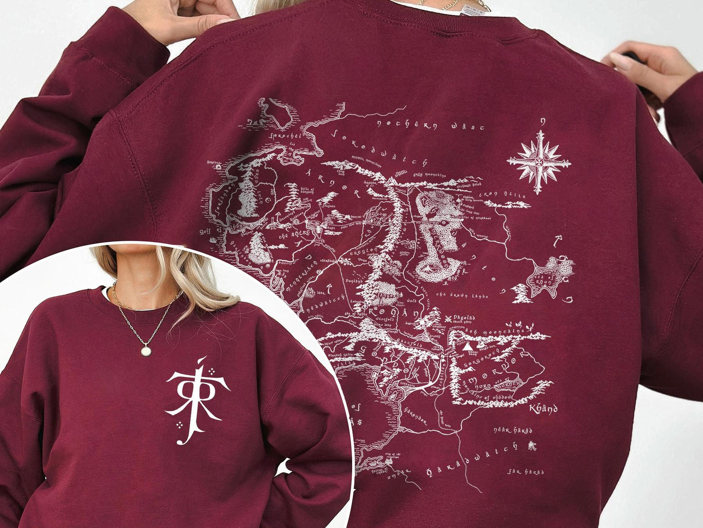 LOTR Shirt , JRR Tolkien Sweatshirt, Lord of the Rings Merch, LOTR Sweatshirt, Middle Earth Map