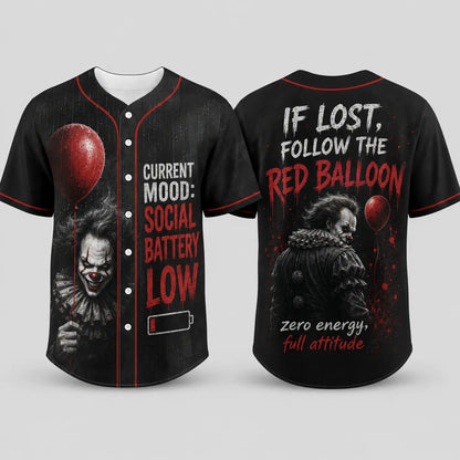 Unisex Horror Graphic Print Baseball Jersey – Slasher Theme Button-Up Shirt