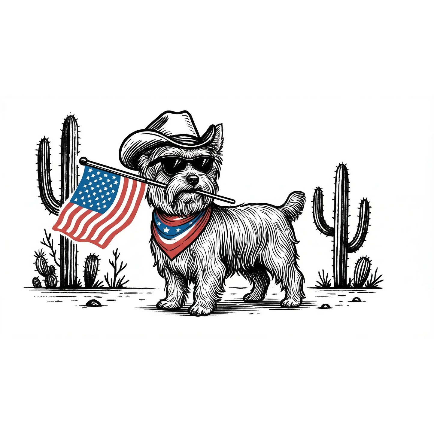 Comfort Colors® Patriotic Western Cowboy Dog Shirt – 4th of July USA Flag Dog Lover Tee