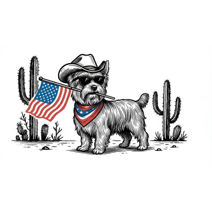 Comfort Colors® Patriotic Western Cowboy Dog Shirt – 4th of July USA Flag Dog Lover Tee