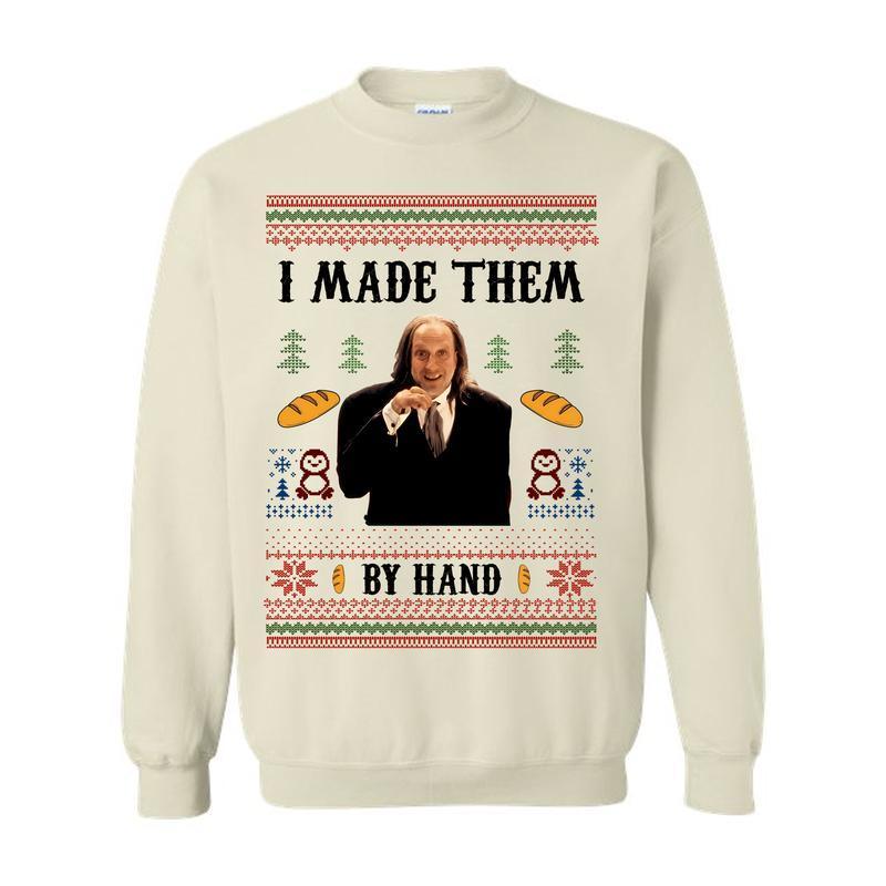 I Made Them By Hand Ugly Sweatshirt, Scary Movie Dinner made by Hand Meme Graphic Sweatshirt For Men, For Women - Hiyatee