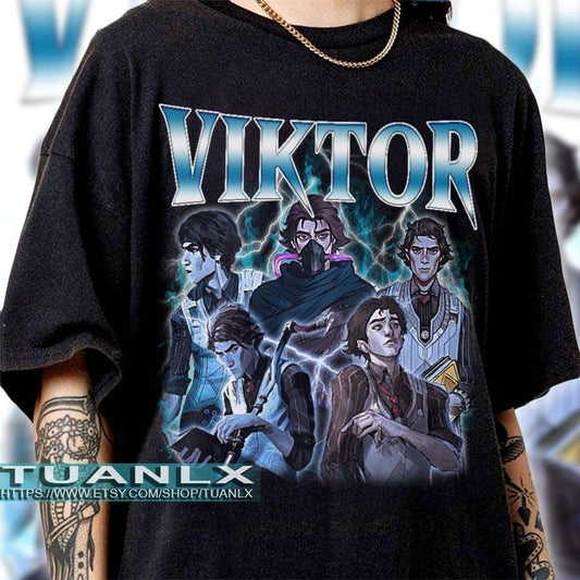 Viktor Arcane T-Shirt Unisex Vintage Streetwear League of Legends Shirt Anime Apparel fanmerch lol Merchandise League of Legends Fan gift