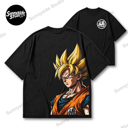 "GAZE" Series Anime 90s Graphic Tee – Retro Anime US Regular Fit Streetwear T-Shirt